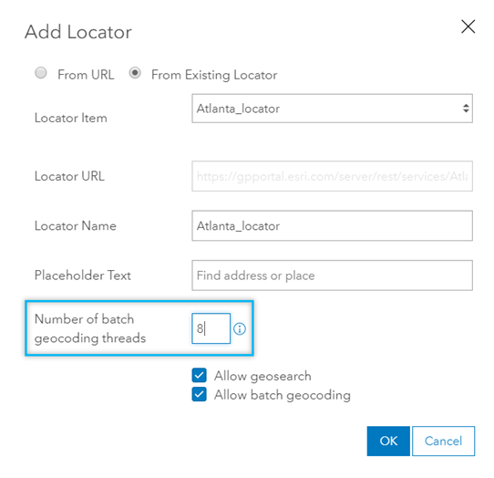 Number of Batch Geocoding Threads Number of Batch Geocoding Threads